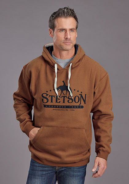 Stetson Men's Earth Orange Horse Rider & Star Hoodie