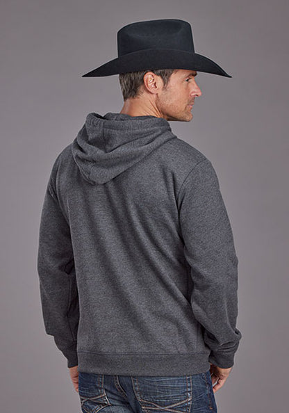 Stetson Men's Heather Charcoal Distressed Hoodie