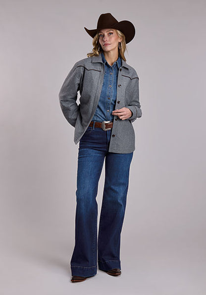 Stetson Women's Grey Wool Blend Shirt Jacket