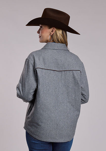 Stetson Women's Grey Wool Blend Shirt Jacket