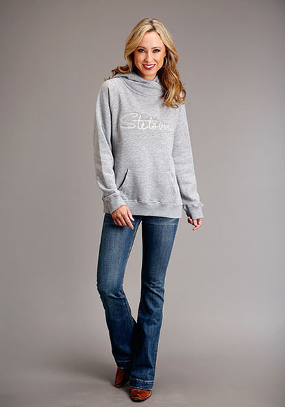 Stetson Women's Heather Gray Chain Embroidery Hoodie