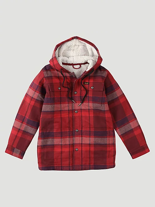 Wrangler Boy's Sherpa Lined Hooded Shacket