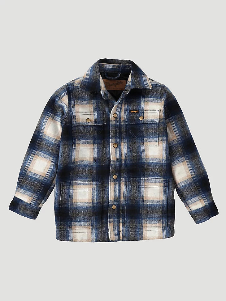 Wrangler Boy's Quilted Tannin Flannel Shacket