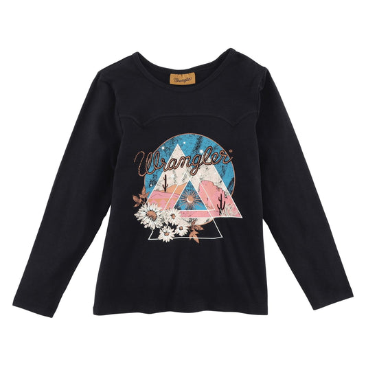 Wrangler Girl's Night Sky Pyramid Long Sleeve T-Shirt