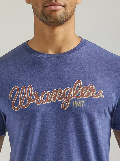 Wrangler Men's Demin Color Looped Logo T-Shirt