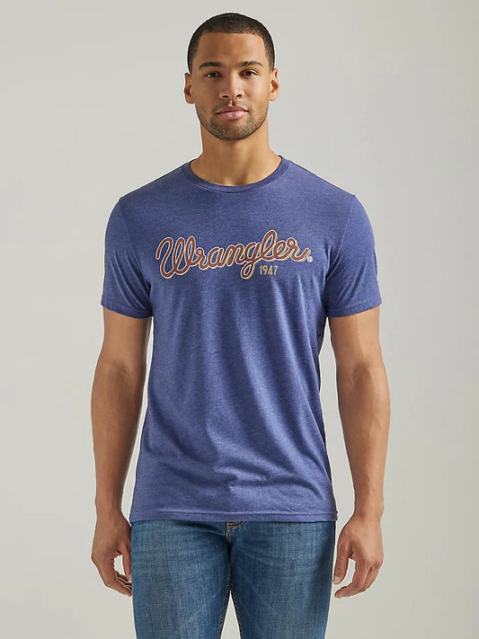 Wrangler Men's Demin Color Looped Logo T-Shirt