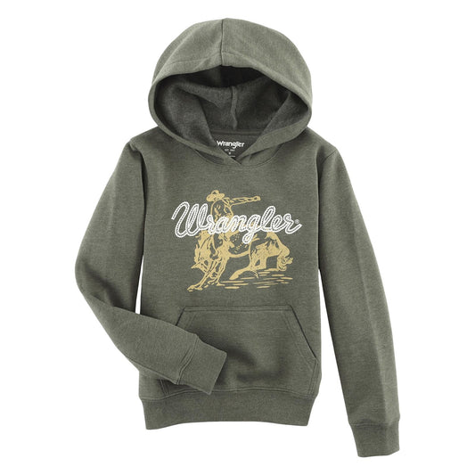 Wrangler Boy's Olive Bronc Hoodie