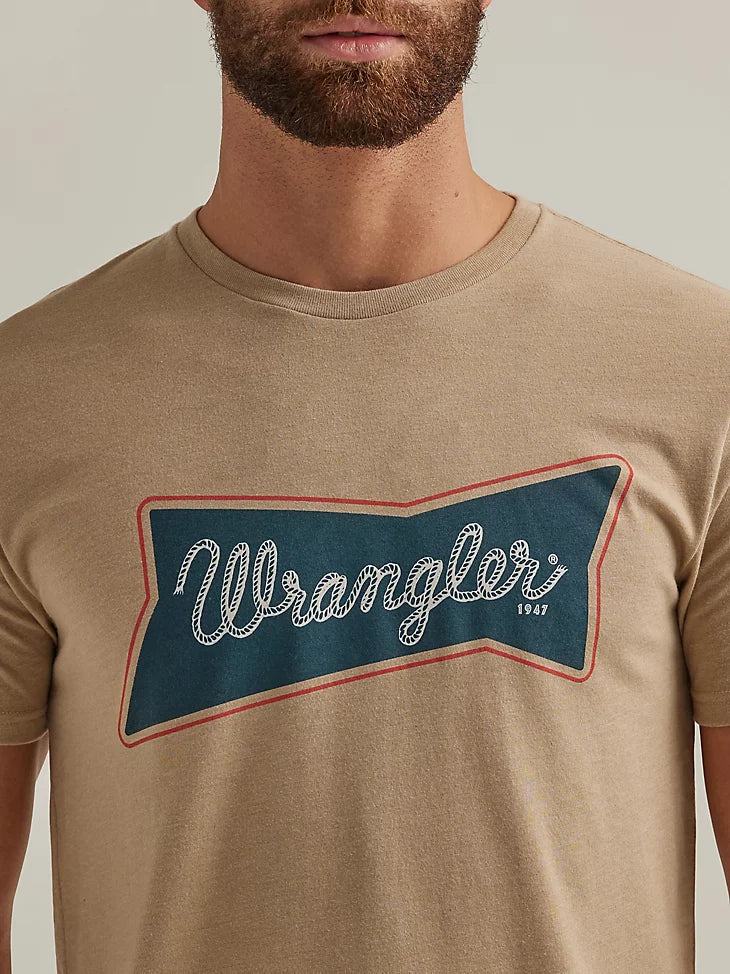 Wrangler Men's Tan Heritage Logo T-Shirt