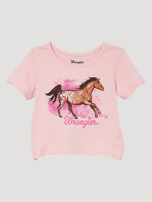 Wrangler Girl's Infant Pink Prancing Pony T-Shirt