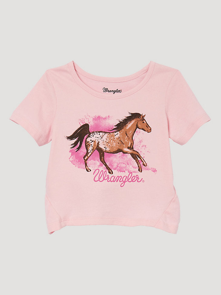 Wrangler Girl's Toddler Pink Prancing Pony T-Shirt