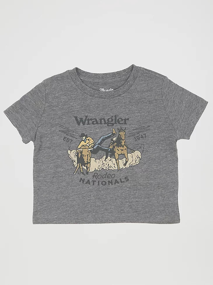 Wrangler Boy's Infant Graphite Steer Wrestling T-Shirt