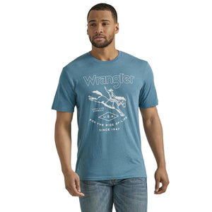 Wrangler Men's Heather Blue Bronc Rider T-Shirt