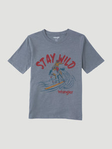 Wrangler Boy's Heather Graphite Stay Wild T-Shirt