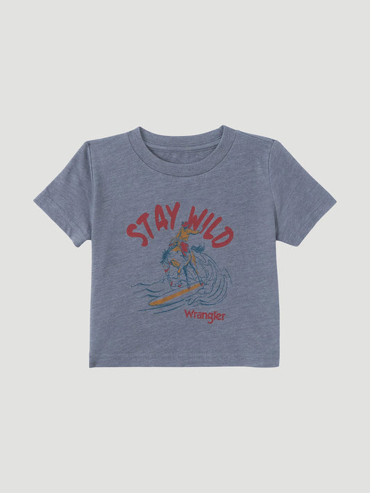 Wrangler Boy's Infant Heather Graphite Stay Wild T-Shirt