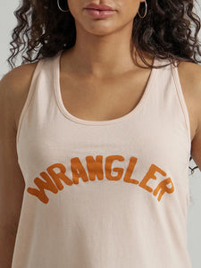 Wrangler Women's Peach Racerback Logo Tank Top