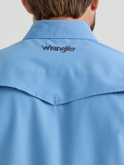 Wrangler Men's Performance Water Blue Western Shirt