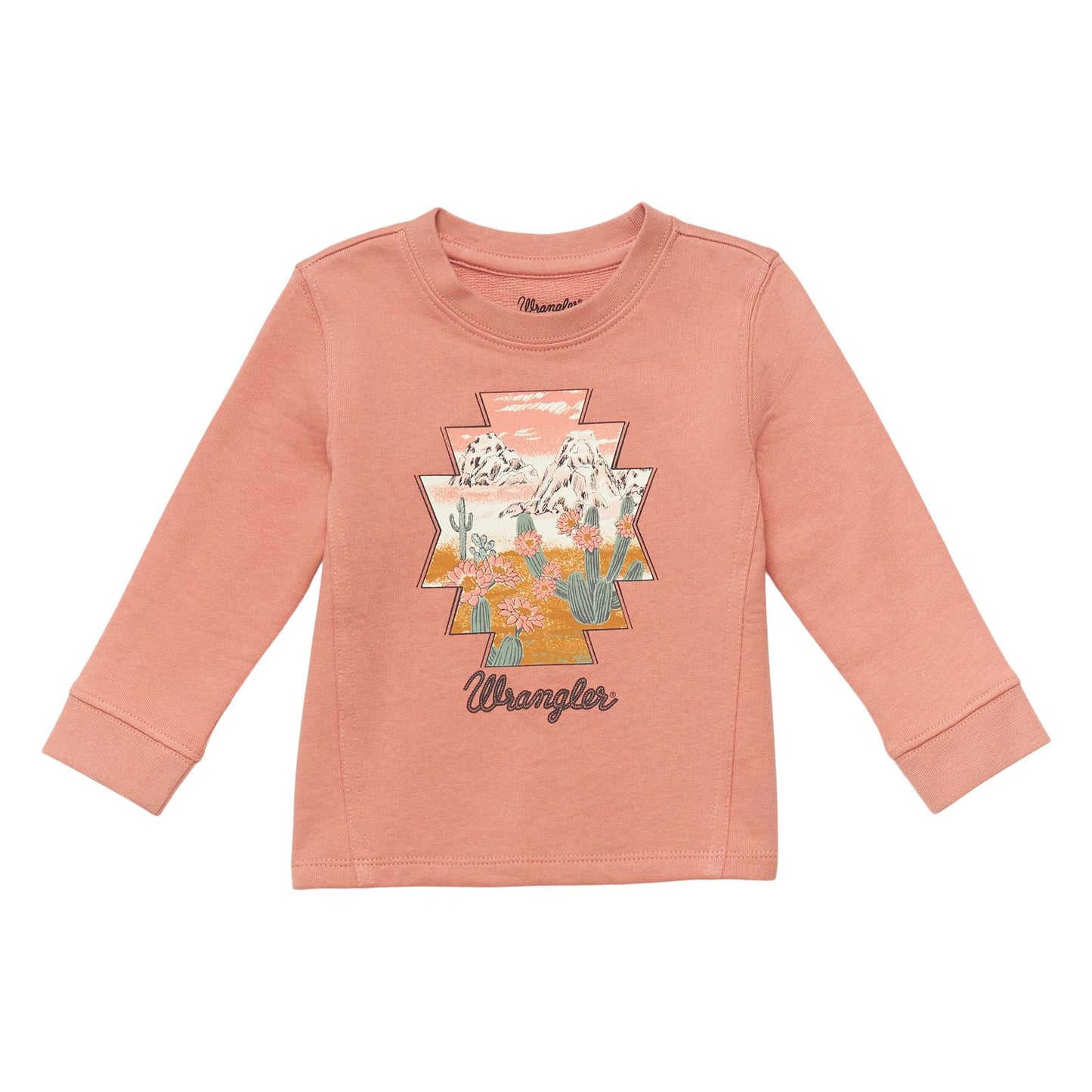 Wrangler Girl's Infant Light Salmon Desert Long Sleeve T-Shirt