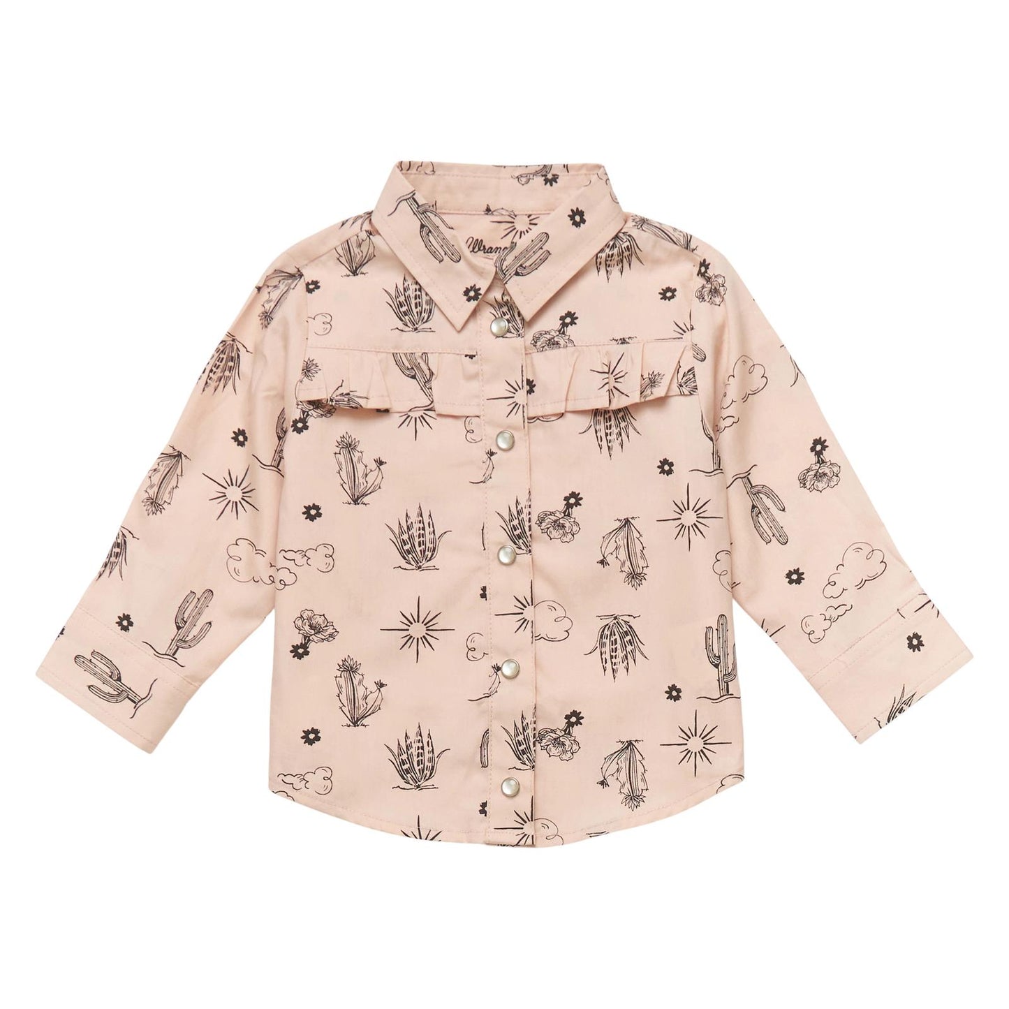 Wrangler Girl's Toddler Light Pink Cacti Western Shirt