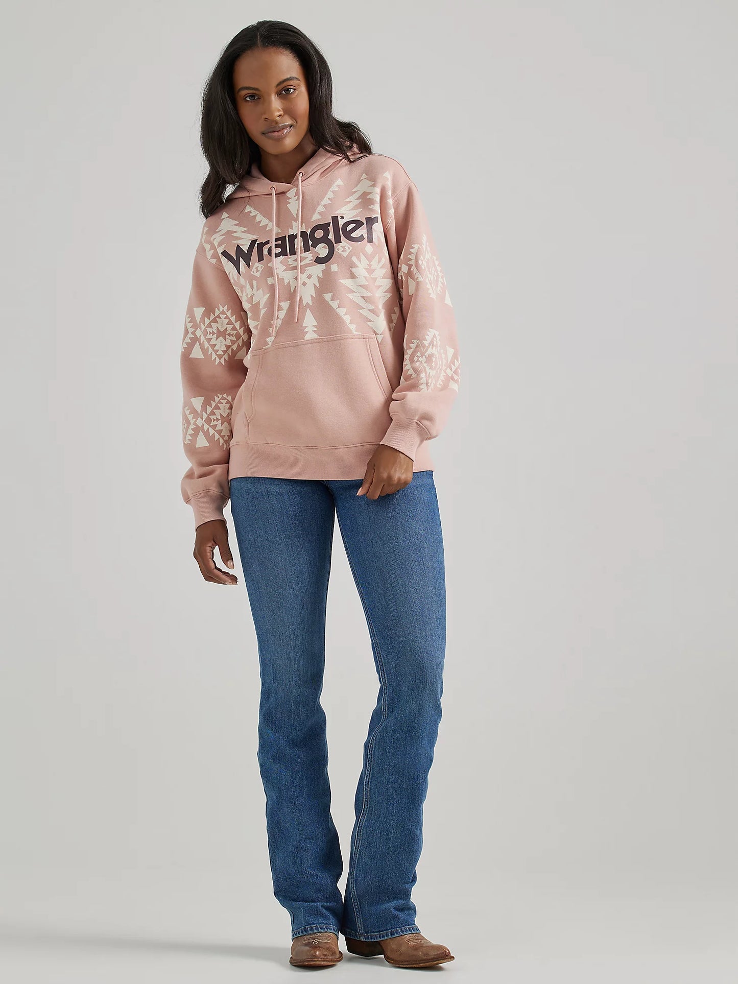 Wrangler Women's Pink Southwest Kabel Hoodie