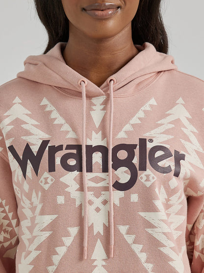 Wrangler Women's Pink Southwest Kabel Hoodie