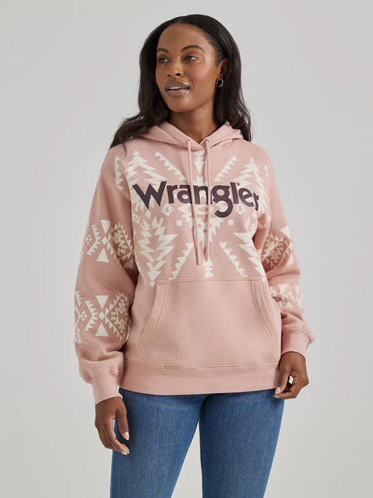 Wrangler Women's Pink Southwest Kabel Hoodie