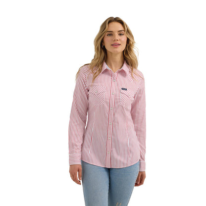 Wrangler Women's Red Stripe Western Shirt