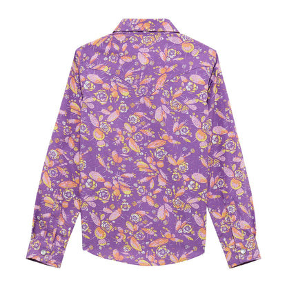 Wrangler Girl's Purple Cactus Western Shirt