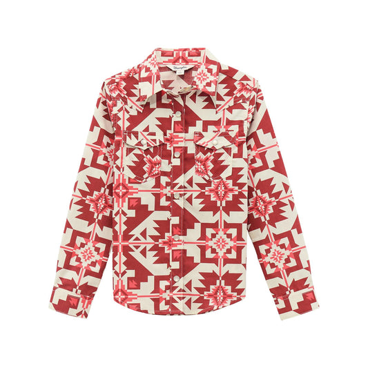 Wrangler Girl's Pink Aztec Western Shirt
