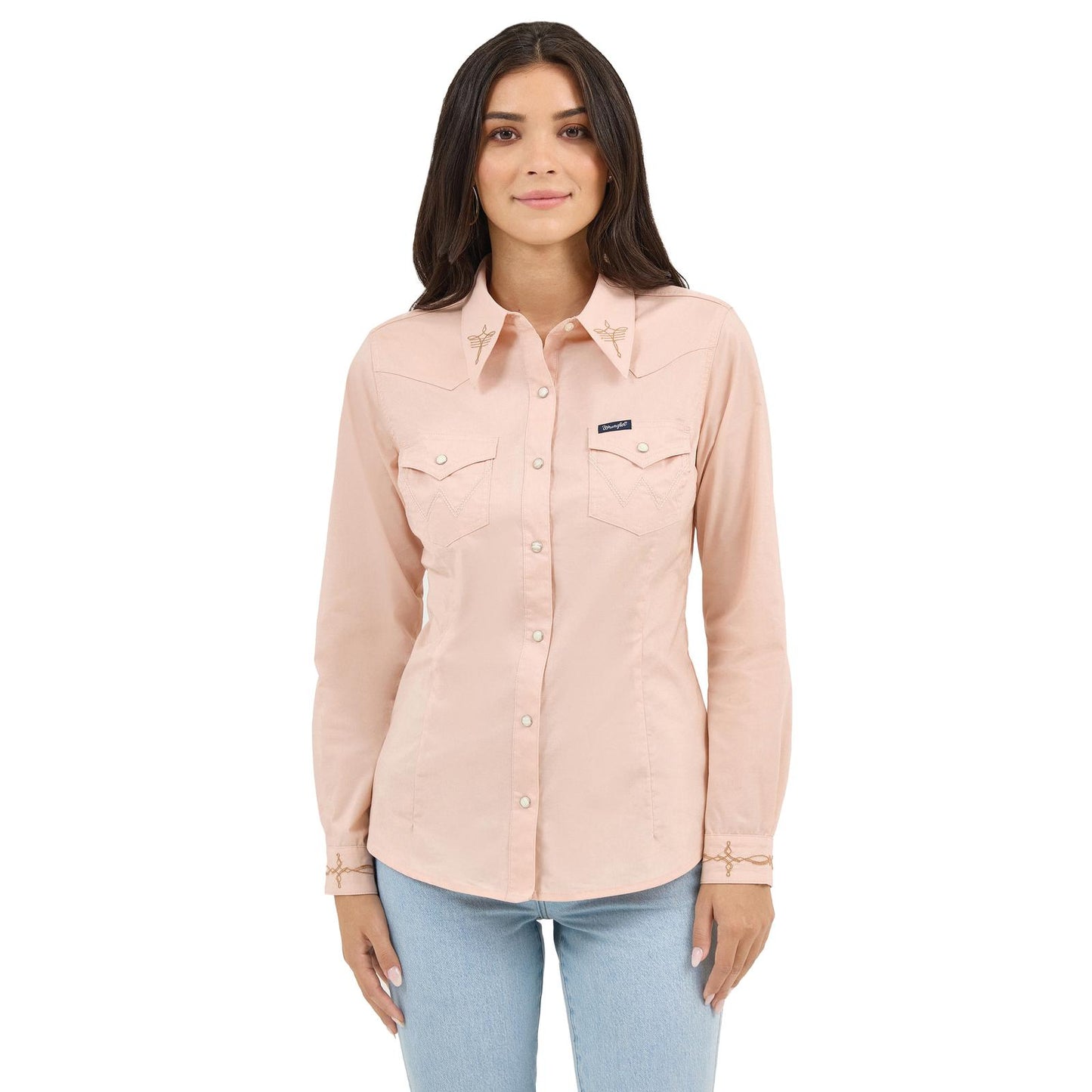 Wrangler Women's Light Pink Retro Western Shirt