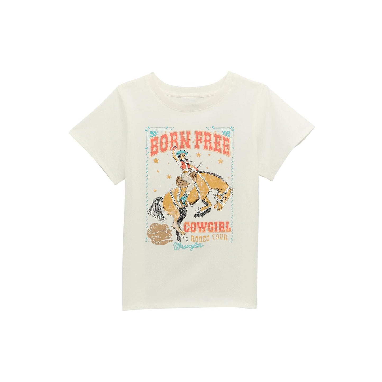 Wrangler Girl's White Born Free T-Shirt