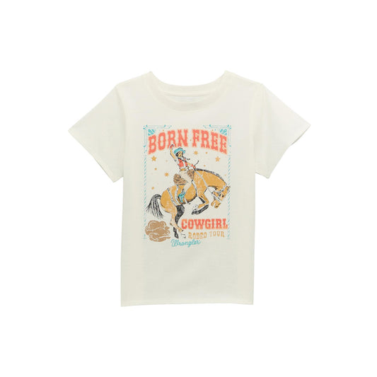 Wrangler Girl's White Born Free T-Shirt