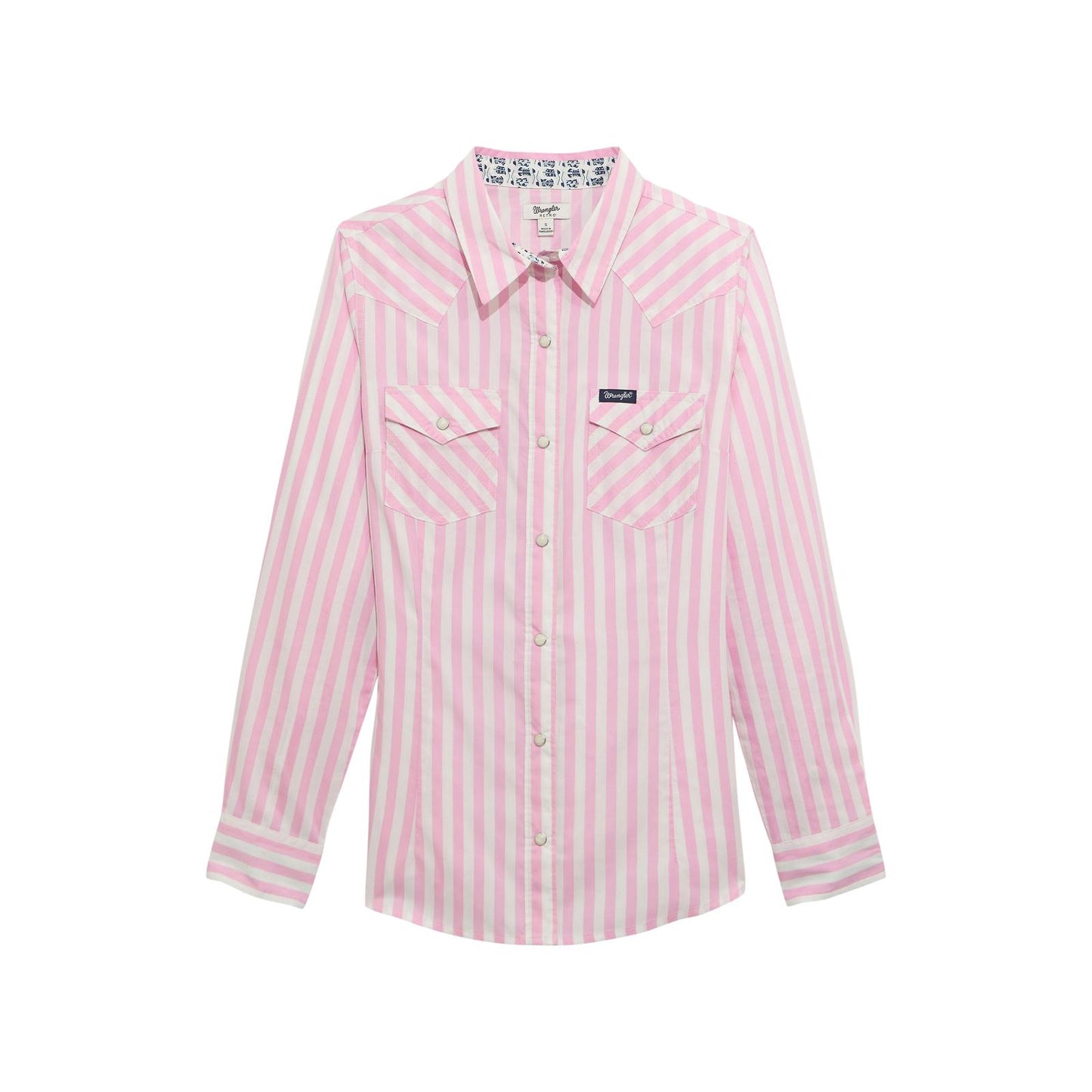 Wrangler Women's Retro Pink Stripe Snap Western Shirt