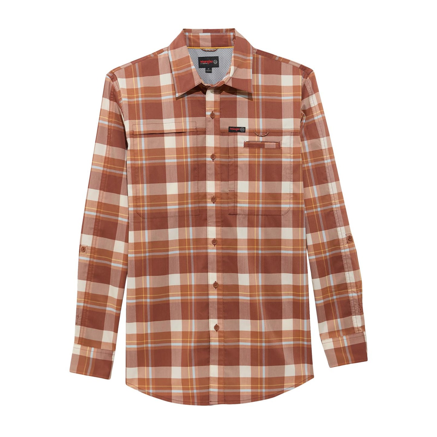 Wrangler Men's Mahogany Check ATG Western Shirt