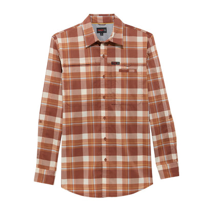 Wrangler Men's Mahogany Check ATG Western Shirt