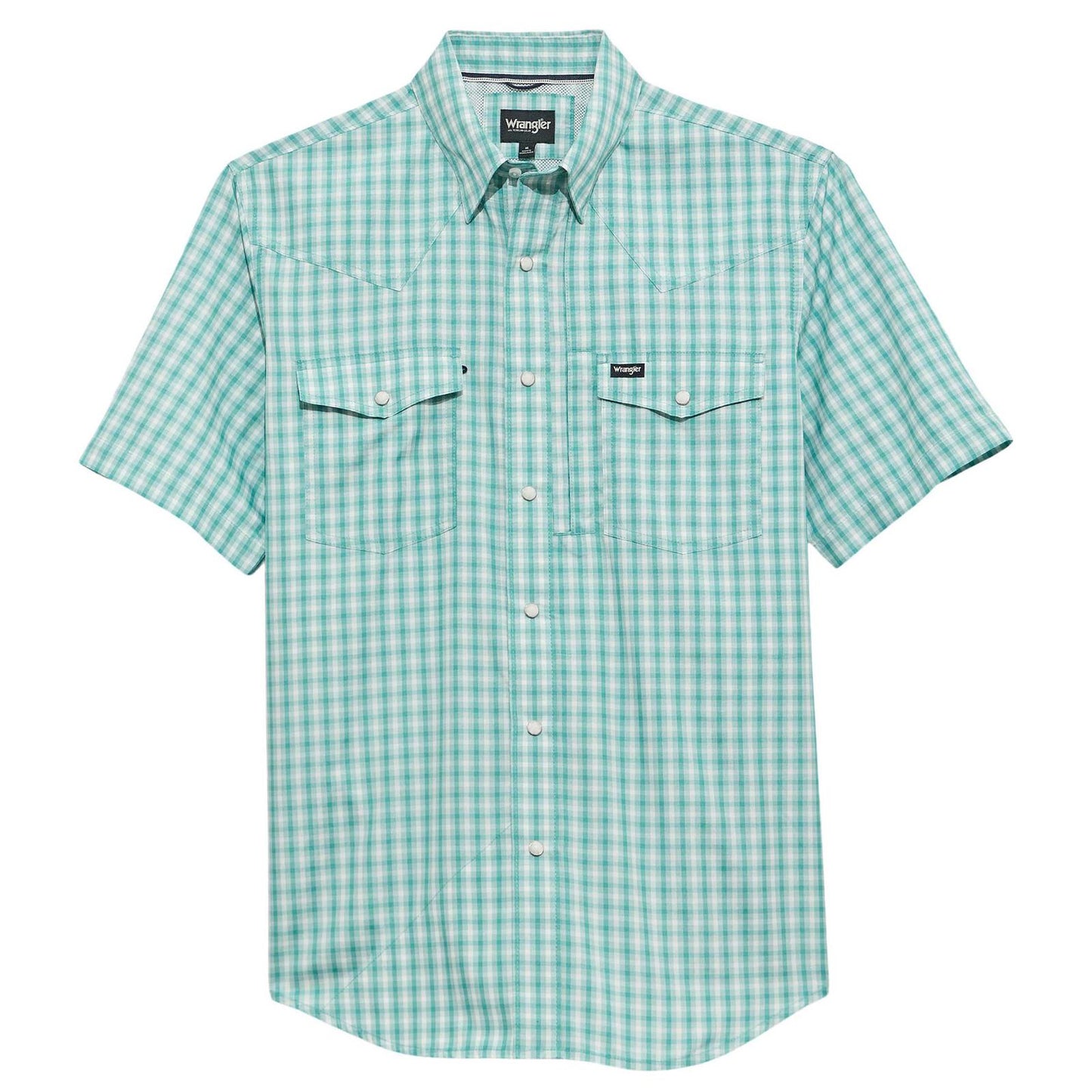 Wrangler Men's Latigo Bay Plaid ATG Short Sleeve Western Shirt