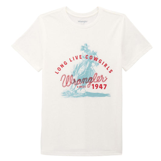 Wrangler Women's Bright White Long Live Cowgirls T-Shirt