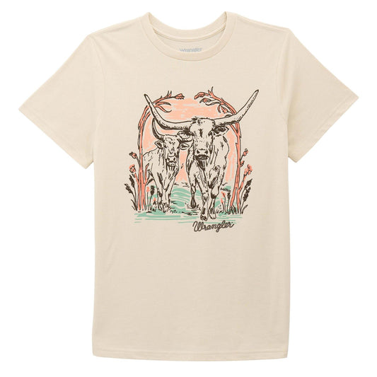 Wrangler Women's Silver Birch Heather Longhorn T-Shirt