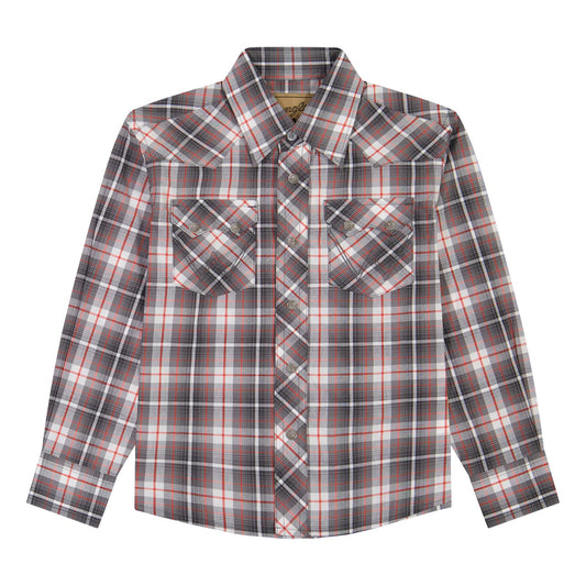 Wrangler Boy's Retro Plaid Western Shirt