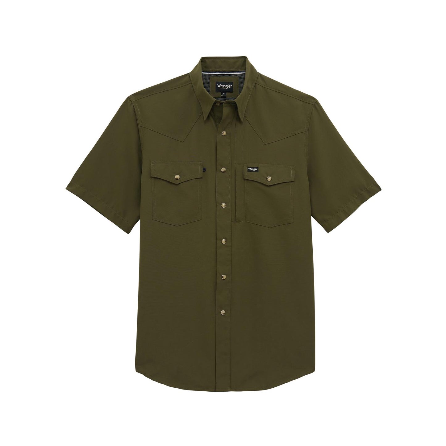 Wrangler Men's Olive Night ATG Short Sleeve Western Shirt