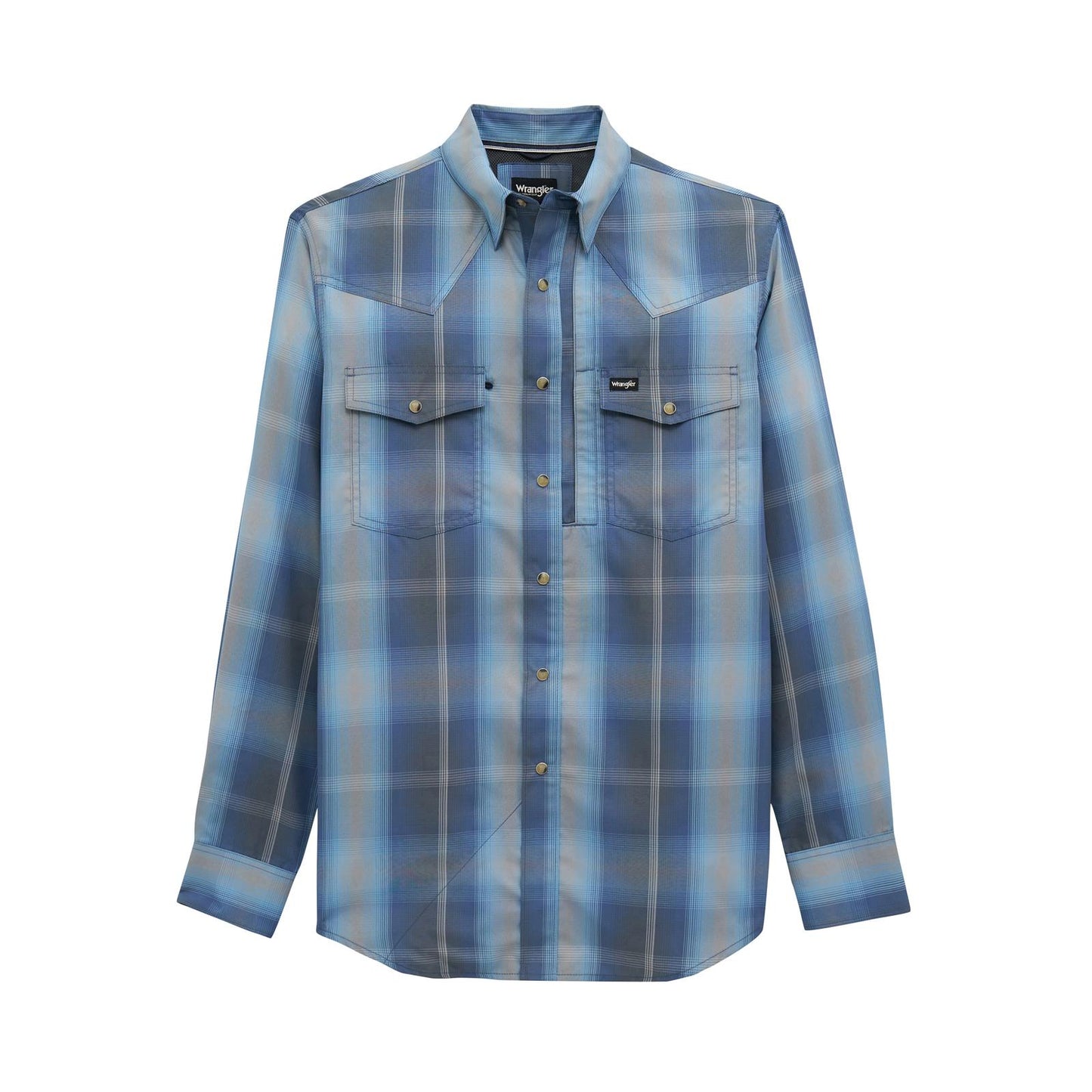 Wrangler Men's Vintage Indigo Ombre ATG Western Shirt