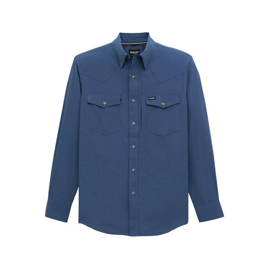 Wrangler Men's Vintage Indigo ATG Western Shirt