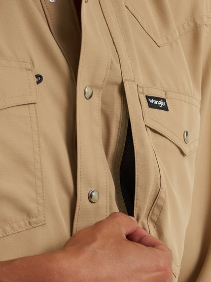 Wrangler Men's Khaki Western Performance Shirt
