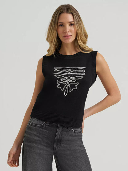 Wrangler Women's Western Stitch Sweater Vest