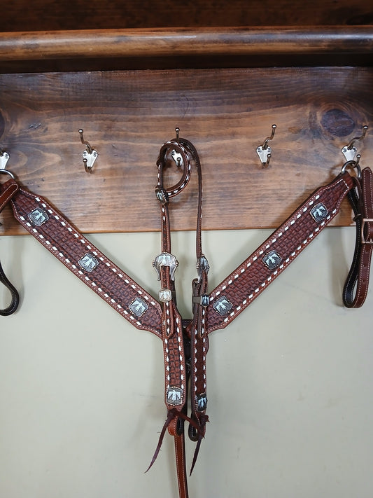 Rafter S. "Eagles with White Buckstitch" Tack Set