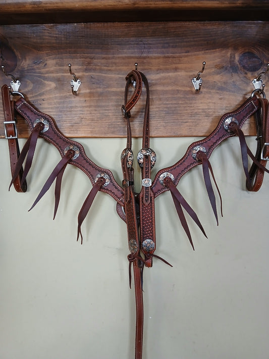 Rafter S. "Copper Flowers with Strings" Tack Set