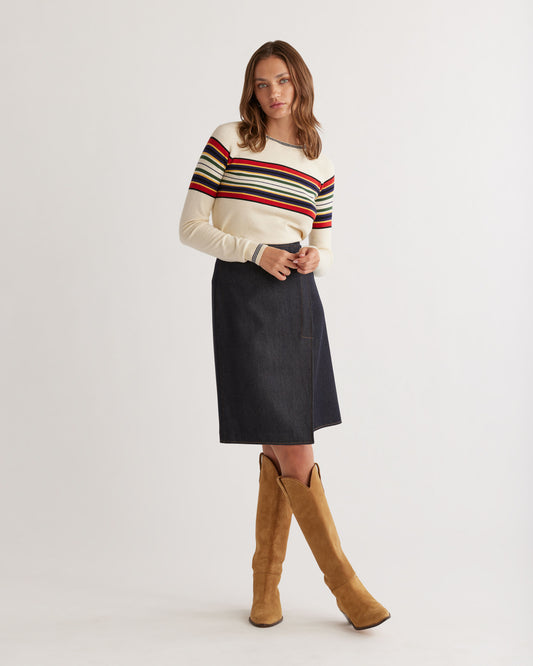 Pendleton Women's Cashmere/Cotton Stripe Knit Sweater