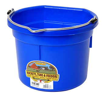 8 Quart Flat Back Plastic Bucket