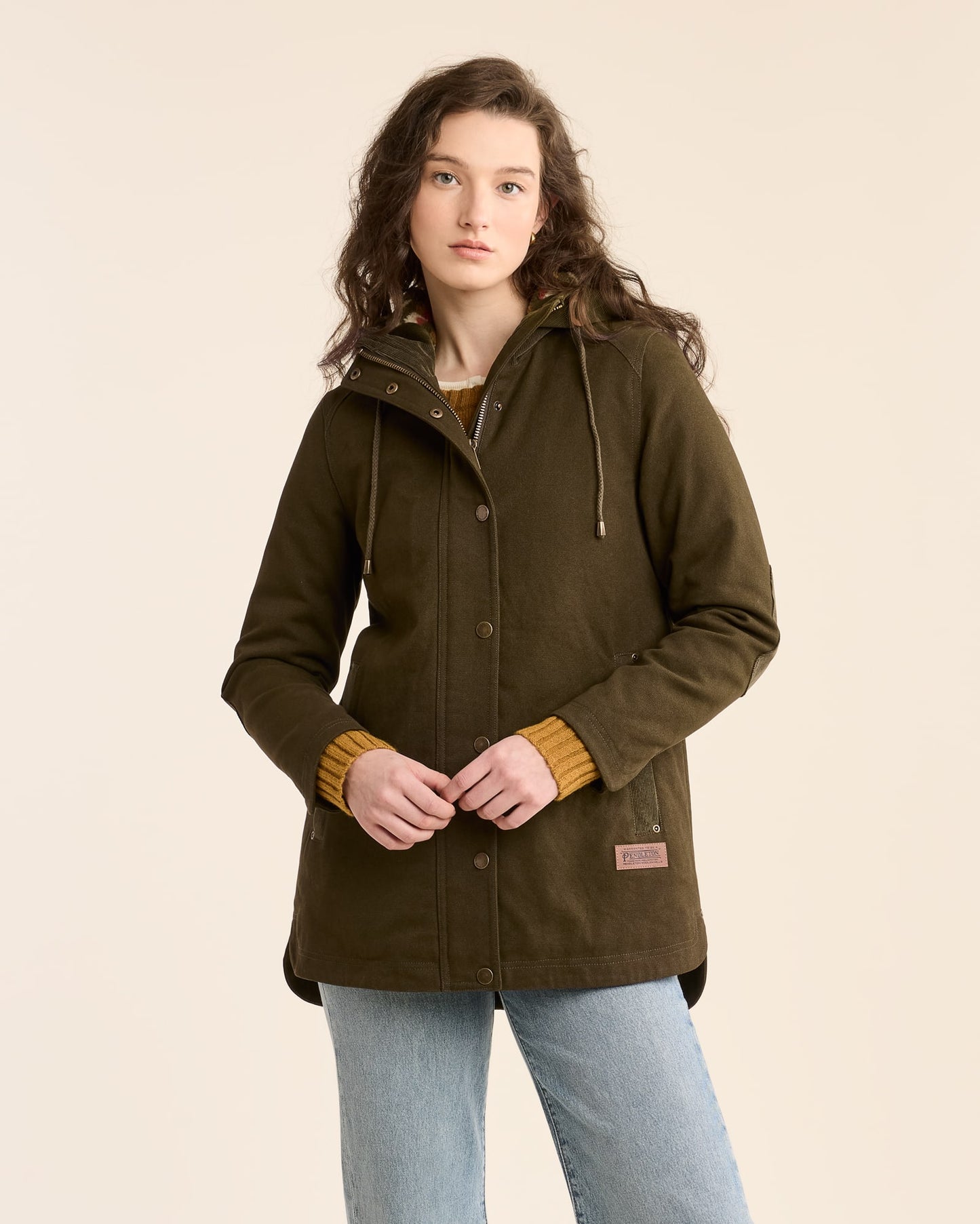 Pendleton Women's Dark Olive Cedar Creek Canvas Parka