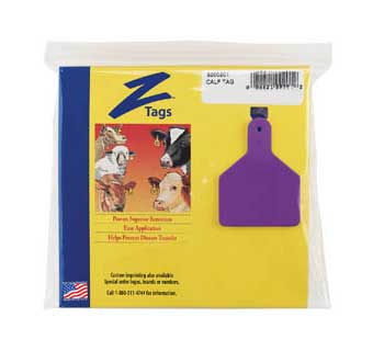 Z Tag No-Snag One Piece Calf Ear Tags - Blank 25 Count