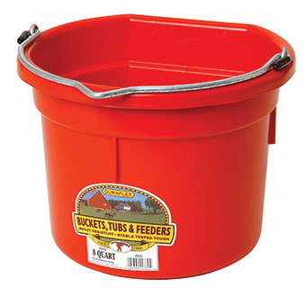 8 Quart Flat Back Plastic Bucket